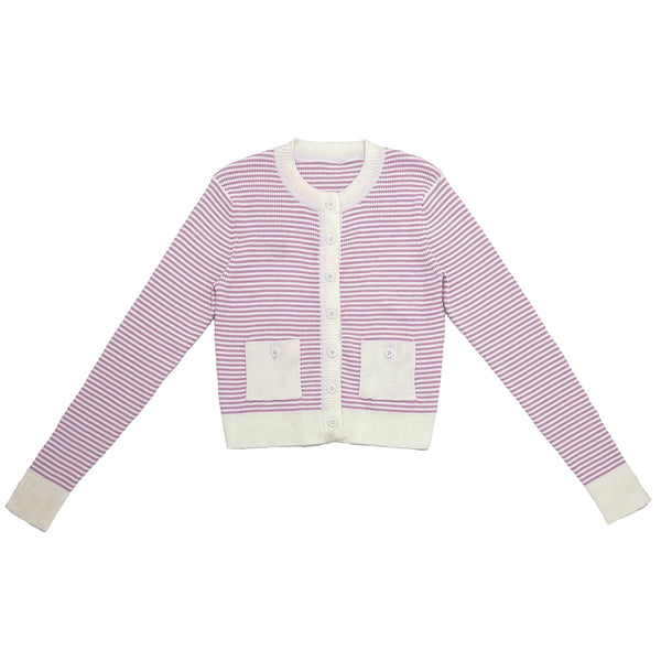 Lavender Striped Blake Cardigan