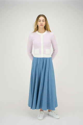 Lavender Striped Blake Cardigan