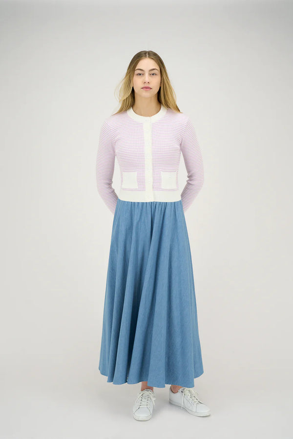 Lavender Striped Blake Cardigan