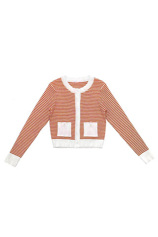 Orange and White Striped Blake Cardigan