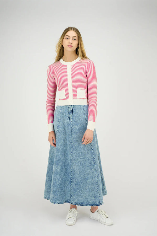 Pink Striped Blake Cardigan