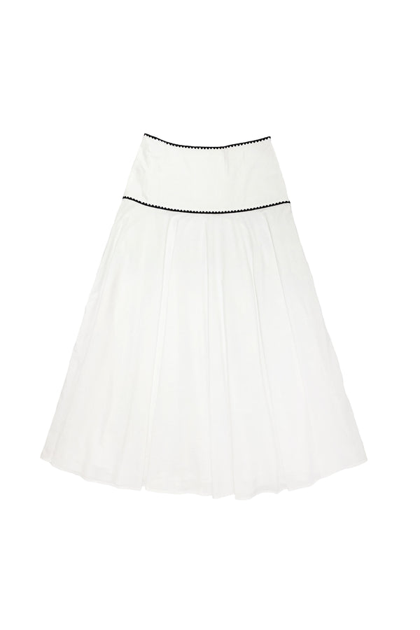 White Embroidered Collette Skirt