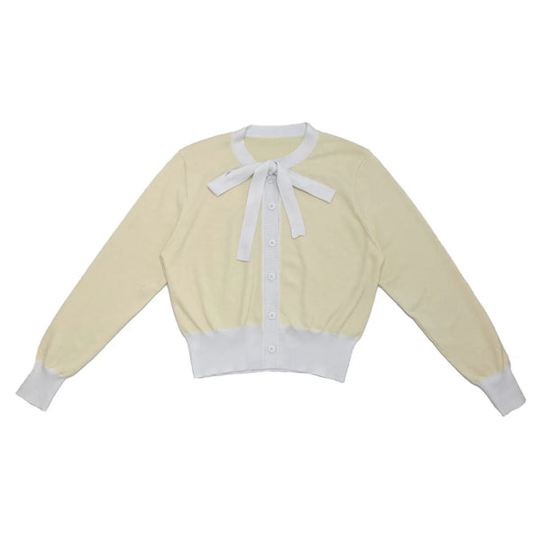 Yellow Neck Tie Shannon Cardigan