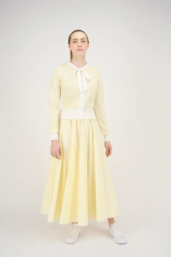 Yellow Neck Tie Shannon Cardigan