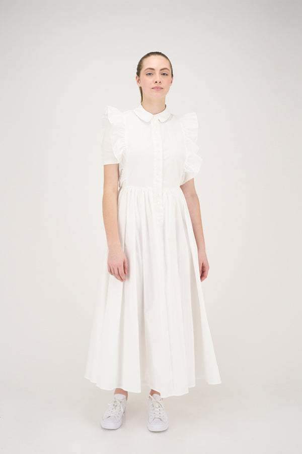 White Ruffle Sleeve Greta Jumper