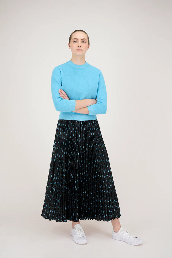 Black with Blue Floral Klara Skirt