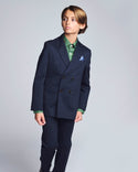 Navy Pinstripe Double Breasted Jacket
