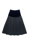 Black Velvet Detail Veronica Skirt