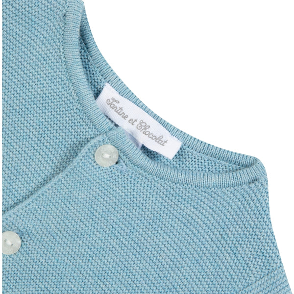 Blue Baby Knit Stitch Cardigan