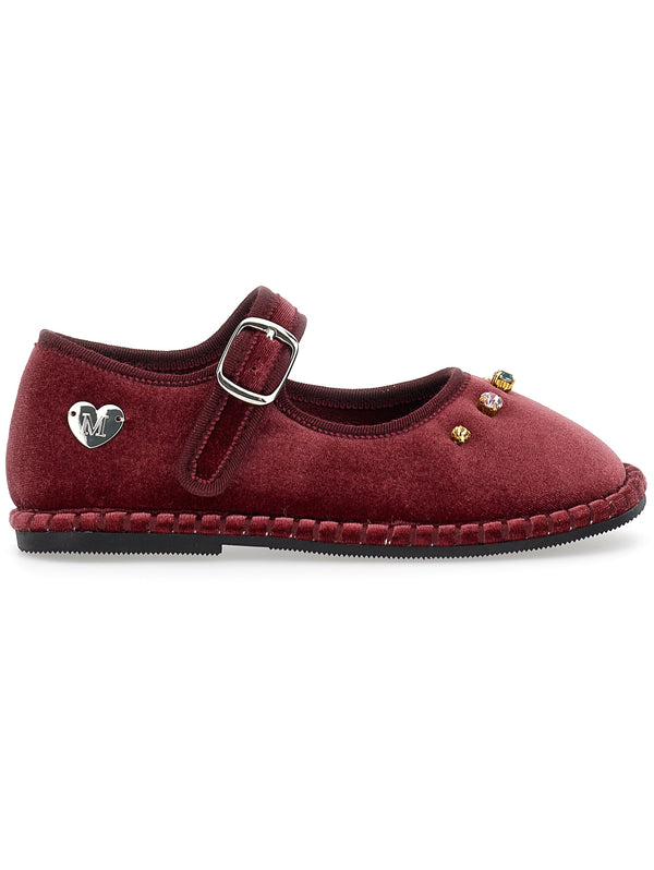 Plum Velvet with Rhinestone Friulana Shoes