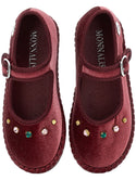 Plum Velvet with Rhinestone Friulana Shoes
