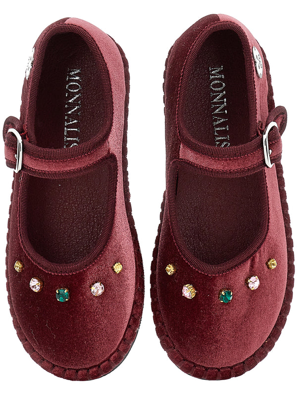 Plum Velvet with Rhinestone Friulana Shoes