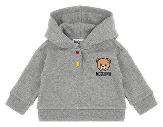 Grey Two Button Logo Hoodie