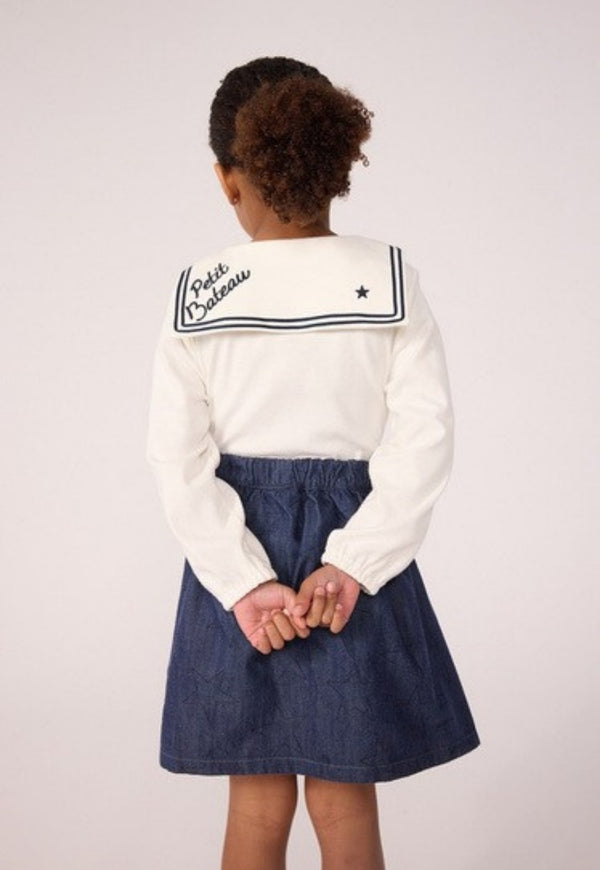 White Sailor Collar Top