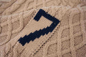 Tan Cableknit Graphic Sweater
