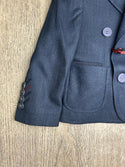 Navy Herringbone Double Breasted Suit