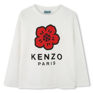 Off White Flower Logo Long Sleeve Tee