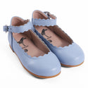 Steel Blue Mini Scalloped Mary Janes