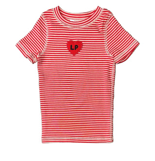 Coral and Pink Striped Tee