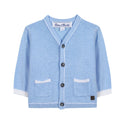 Blue Little Boys White Trim Cardigan