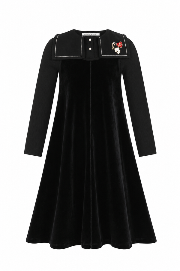 Black Velour Maxi Dress