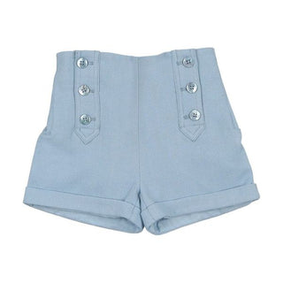 Pale Blue Button Shorts