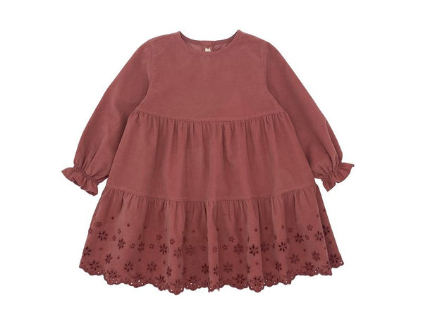 Old Rose Eyelet Trim Dress