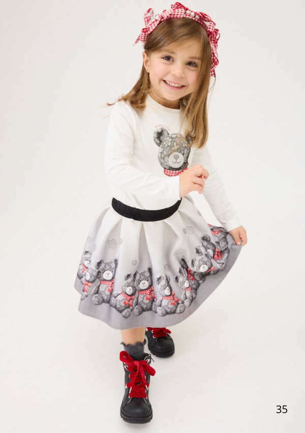 Gray Teddy Bear Neoprene Skirt