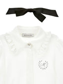 White Lavalliere Bow Blouse