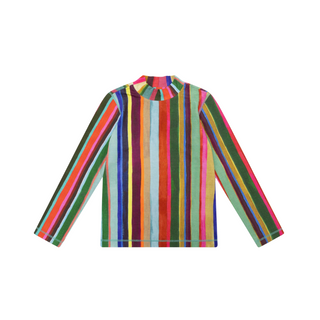 Multicolor Striped Turtleneck