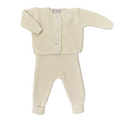 Butter Knit Crew Cardigan and Overalls Set