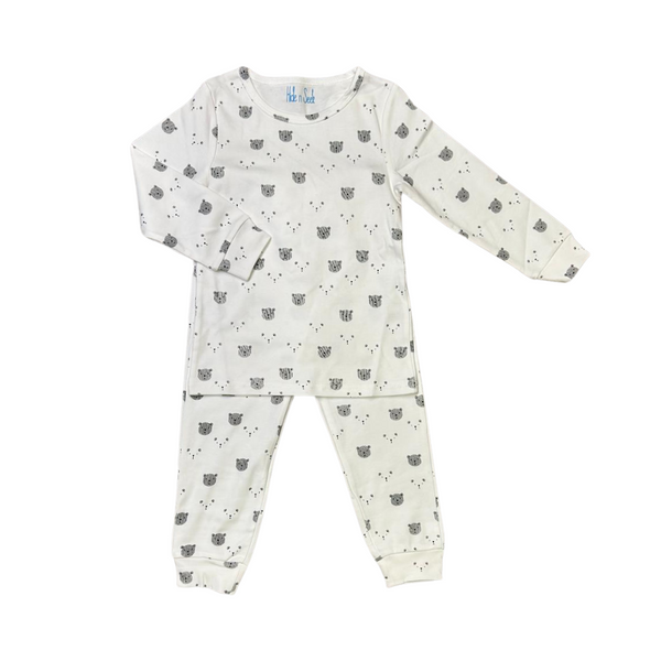 White and Grey Bear Print Pajama Set