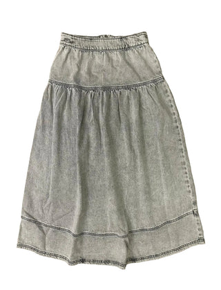 Grey Denim Maxi Skirt