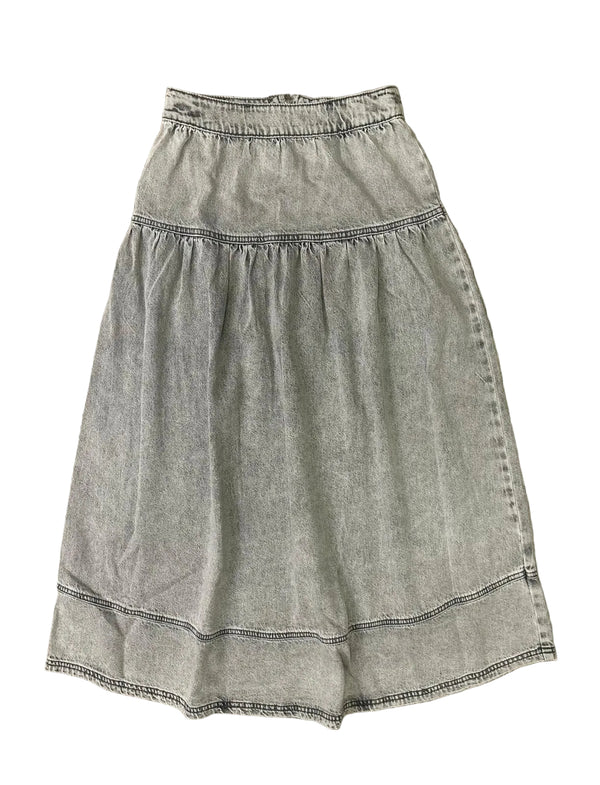 Grey Denim Maxi Skirt