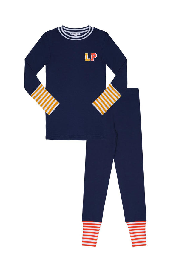 Navy Varsity Colorblock Pajamas