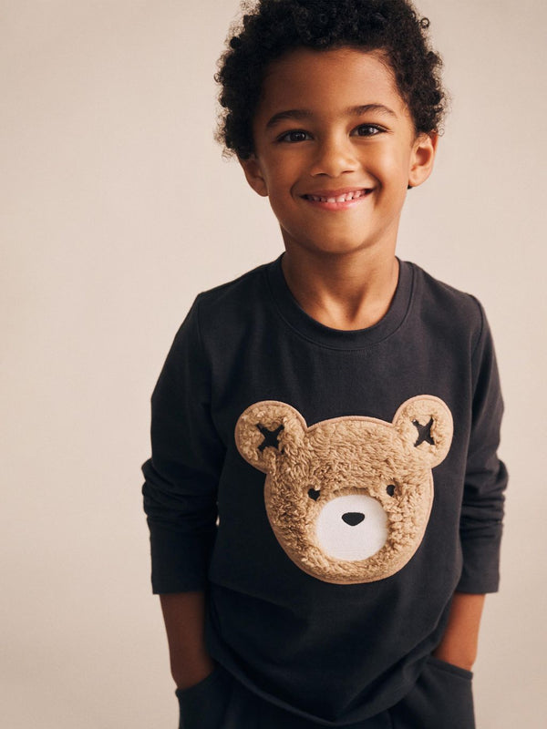 Black Furry Huxbear Crewneck