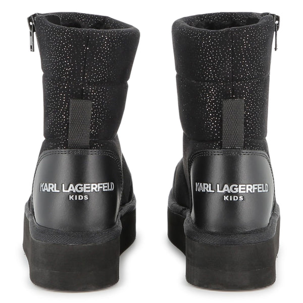 Black Glitter Winter Boots