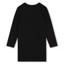 Black Knit Milano Logo Rhinestones Dress