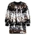 Multicolor Sequins Long Sleeve Dress