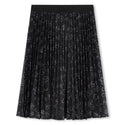 Black Glitter Pleated Skirt