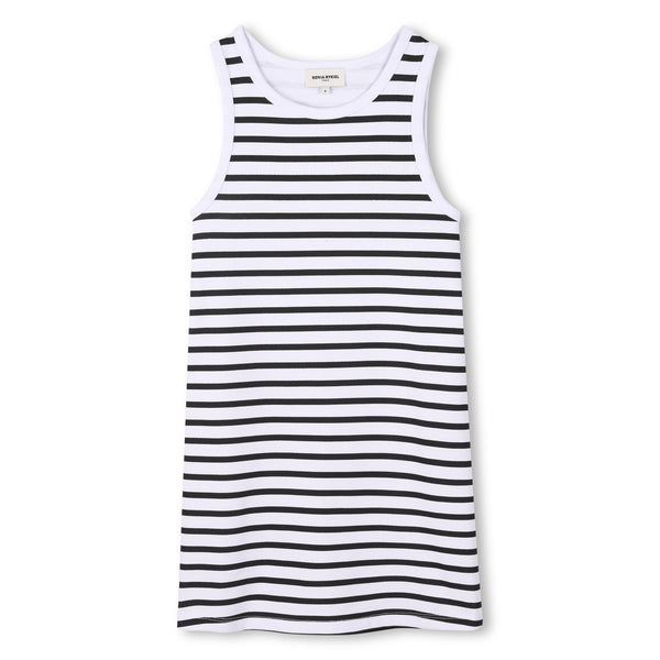 Black 2 in 1 Logo Striped Dress