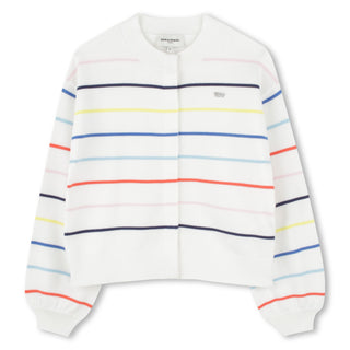 Off White Striped Cardigan