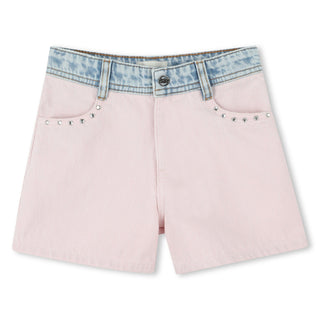 Pale Pink Denim Shorts