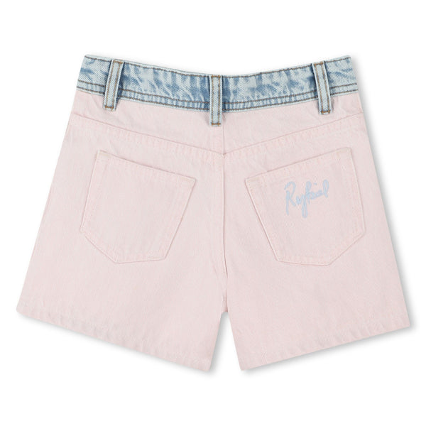 Pale Pink Denim Shorts