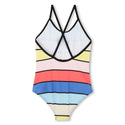 Multicoloured Striped Logo Swimsuit