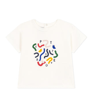 White Baby Short Sleeve Tee with Graphics