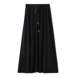 Black Drawstring Cotton Skirt