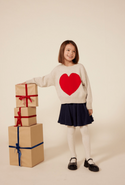 Cream Red Heart Graphic Sweater