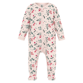 Pink and Multicolor Baby Floral Footie