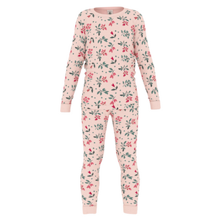 Pink and Multicolor Floral Pajama Set